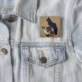 Twee katten, 1894 vierkante button 5,1 cm (In situ)