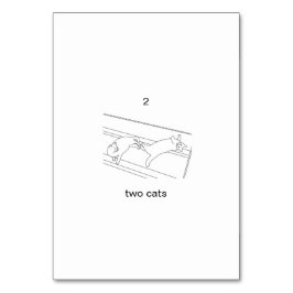 Twee katten, aangepaste nummerflashcards kaart
