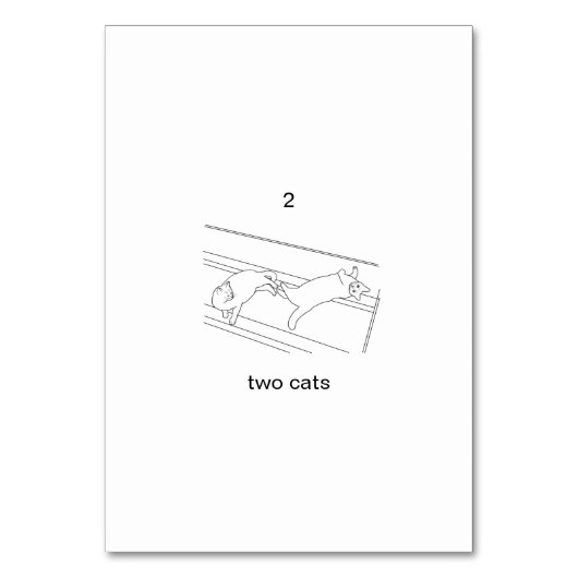 Twee katten, aangepaste nummerflashcards kaart (Achterkant)