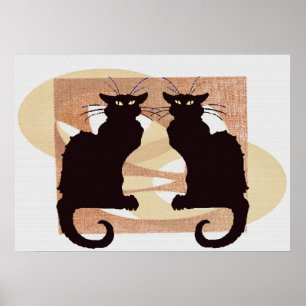 Twee katten afdrukken poster