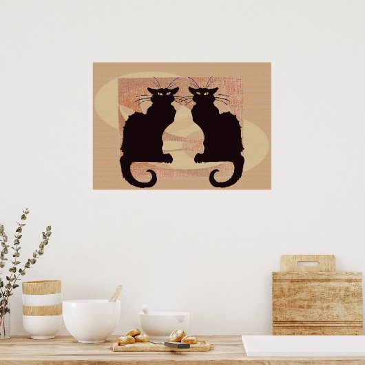 Twee katten afdrukken poster (Keuken)