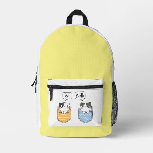 twee katten bedrukte rugzak (Voorkant)