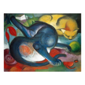 Twee katten, blauw en geel (1912) - Franz Marc Foto Afdruk (Voorkant)