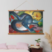 Twee katten, blauw en geel (1912) - Franz Marc Hangend Wandkleed (Slaapkamer)