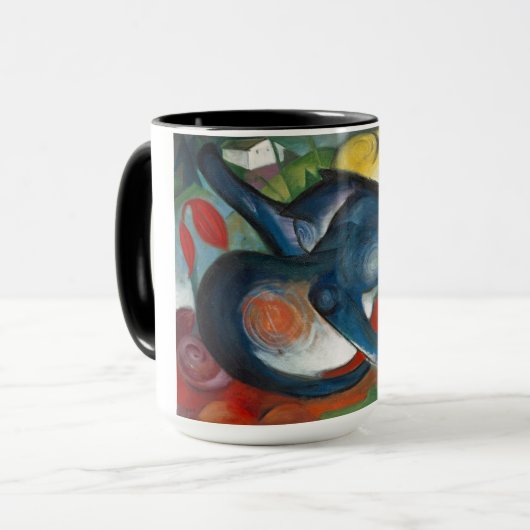 Twee katten, blauw en geel (1912) - Franz Marc Mok (Voorkant links)