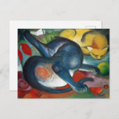 Twee katten, blauw en geel door Franz Marc (1912) Briefkaart (Voorkant / Achterkant)