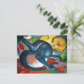 Twee katten, blauw en geel door Franz Marc - Kat A Briefkaart (Staand voorkant)