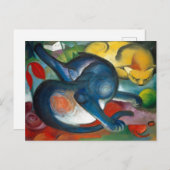 Twee katten, blauw en geel door Franz Marc - Kat A Briefkaart (Voorkant / Achterkant)
