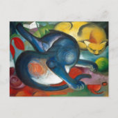 Twee katten, blauw en geel door Franz Marc - Kat A Briefkaart (Voorkant)