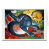 Twee katten, blauw en geel, Franz Marc (Voorkant Horizontaal)