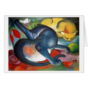 Twee katten, blauw en geel, Franz Marc