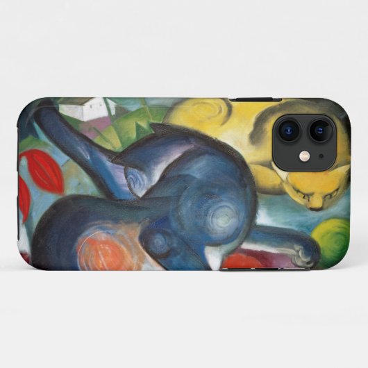 Twee katten, blauw en geel, Franz Marc Case-Mate iPhone Case (Achterkant (horizontaal))