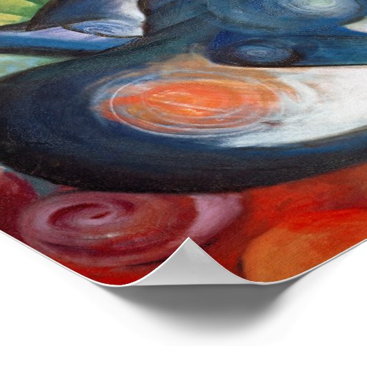 Twee katten, blauw en geel, Franz Marc Poster (Hoek)