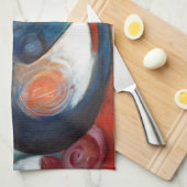 Twee katten, blauw en geel, Franz Marc Theedoek (Quarter Fold)