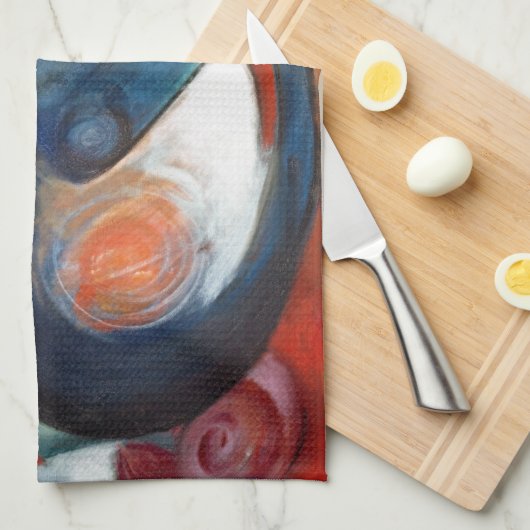 Twee katten, blauw en geel, Franz Marc Theedoek (Quarter Fold)