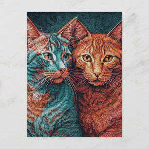 Twee katten briefkaart