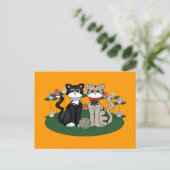Twee katten briefkaart (Staand voorkant)