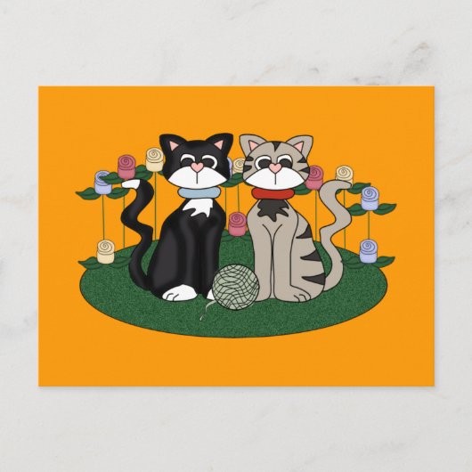 Twee katten briefkaart (Voorkant)