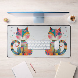 Twee katten bureaumat