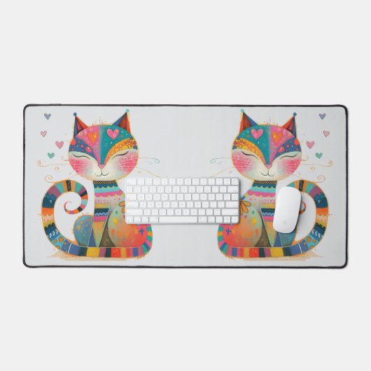 Twee katten bureaumat (Keyboard & Muis)