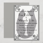 Twee Katten die in Zwart, Wit, en Grijs Wedden Kaart (Voorkant / Achterkant)