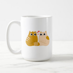 Twee katten die van elkaar houden. koffiemok