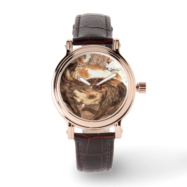 Twee katten (door Franz Marc) Horloge (Voorkant)