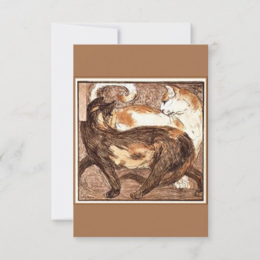 Twee katten (door Franz Marc) Kaart (Voorkant)