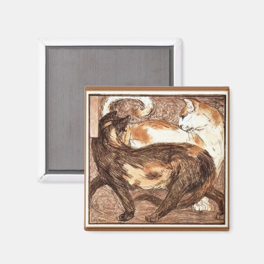 Twee katten (door Franz Marc) Magneet (Voorkant / Achterkant)