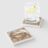 Twee katten (door Franz Marc) Stenen Onderzetter (Zijkant)