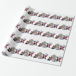 Twee katten, drie muizen en de Kerstman Cadeaupapier