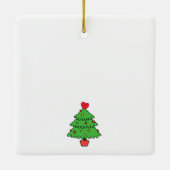 Twee katten eerste kerstmis verloofd keramisch ornament (Achterkant)