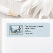 Twee katten en een Snowman Etiket (Insitu)