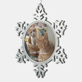 Twee katten en foto's, tin sneeuwvlok ornament (Rechts)