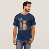 Twee katten grappig t-shirt (Voorkant volledig)