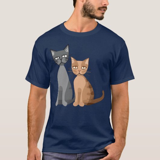 Twee katten grappig t-shirt (Voorkant)
