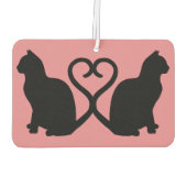 Twee Katten Hart Staarten Silhouet Auto Luchtverfr Luchtverfrisser (Achterkant)