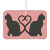 Twee Katten Hart Staarten Silhouet Auto Luchtverfr Luchtverfrisser (Voorkant)