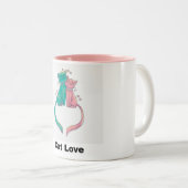 Twee katten in de liefde Illustratie Mok (Voorkant rechts)