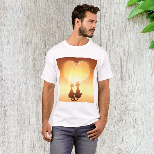 Twee katten in de liefde Mannen T-shirt