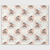 Twee katten in de Valentijnsdag van de Liefde die Cadeaupapier (Vlak)