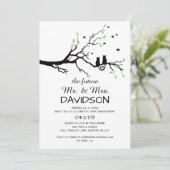 Twee katten in een boom verlovingsfeestuitnodiging kaart (Staand voorkant)