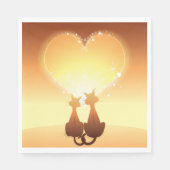 Twee katten in het liefdespapier servet (Voorkant)