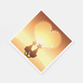 Twee katten in het liefdespapier servet (Hoek)