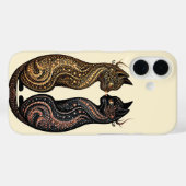 Twee katten in levendig artistiek ontwerp Case-Mate iPhone case (Achterkant (horizontaal))