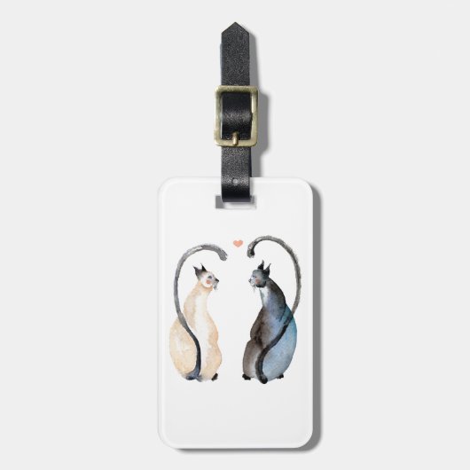 Twee katten in liefde bagagelabel (Voorkant verticaal)
