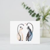 Twee katten in liefde briefkaart (Staand voorkant)
