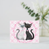 Twee katten in liefde briefkaart (Staand voorkant)