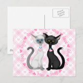 Twee katten in liefde briefkaart (Voorkant / Achterkant)