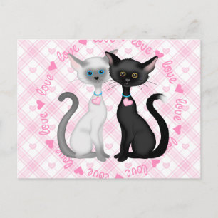Twee katten in liefde briefkaart
